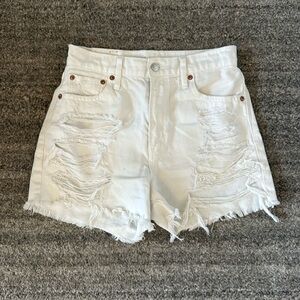 American Eagle white distressed denim shorts (high waisted)